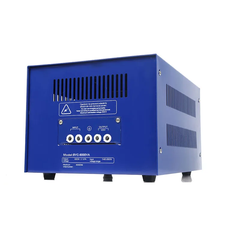 High Efficiency 8KVA SVC Automatic Voltage Regulator Stabilizers Single Phase Servo Motor Type AC for Voltage Protection factory