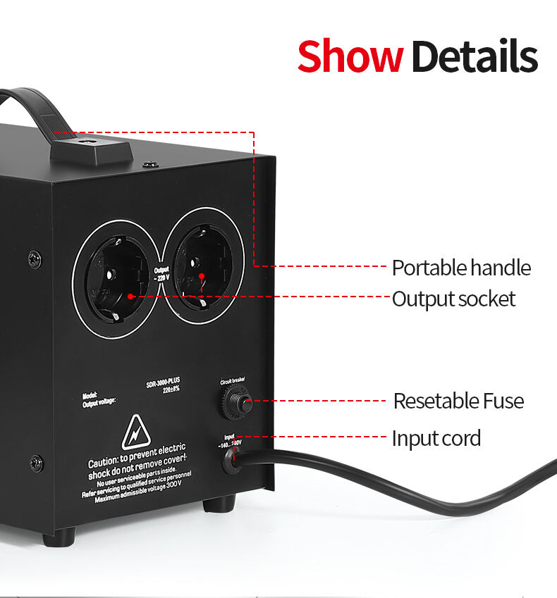 3000VA AVR Automatic Voltage Regulators Stabilizers Single Phase 100-270V Input Range 220V Power LED Display for SVC and SDR supplier