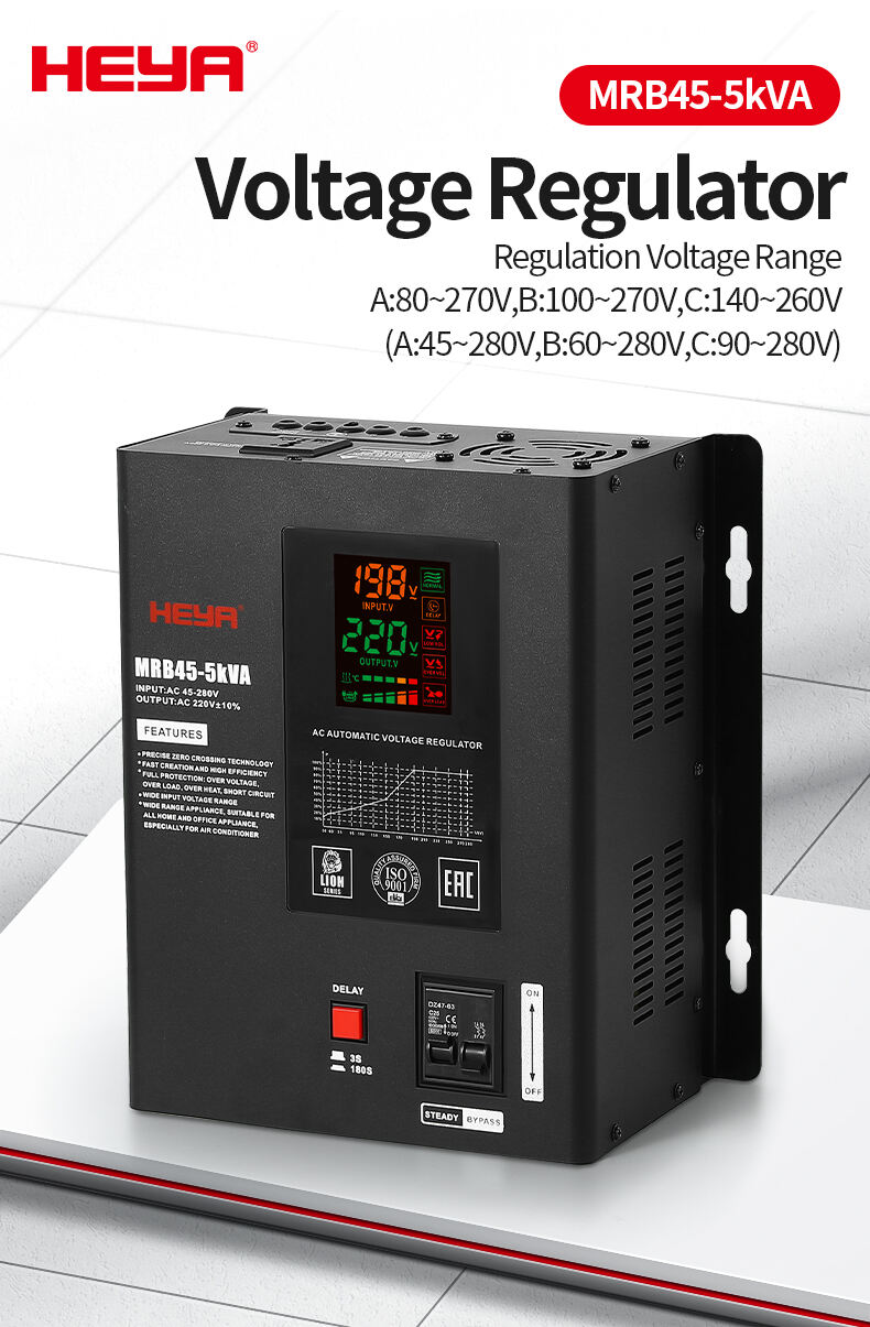 Wall Mounted 5KVA 220V AVR Single Phase Estabilizador De Voltage Automatic Regulators Stabilizers AVR 4000-5000W manufacture