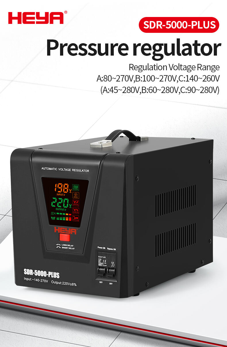 5KVA Single Phase 220V AVR Color Digital 4000-5000W Automatic Regulators Stabilizers Price With Protection factory