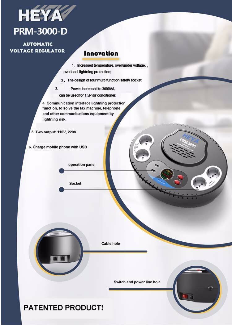 PRM-5000 Power Electric Automatic Voltage Regulator Stabilizers Single Phase AC Usage for Home Service and Current Vitality details