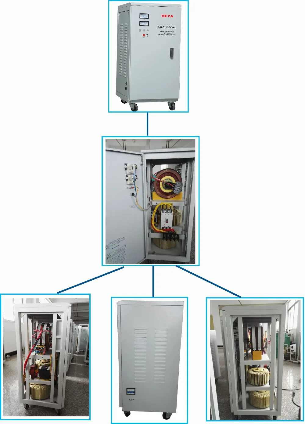 SVC 20kVA Single-Phase Servo Motor 220V AC LED Display Automatic Voltage Stabilizer with Servo Technology factory