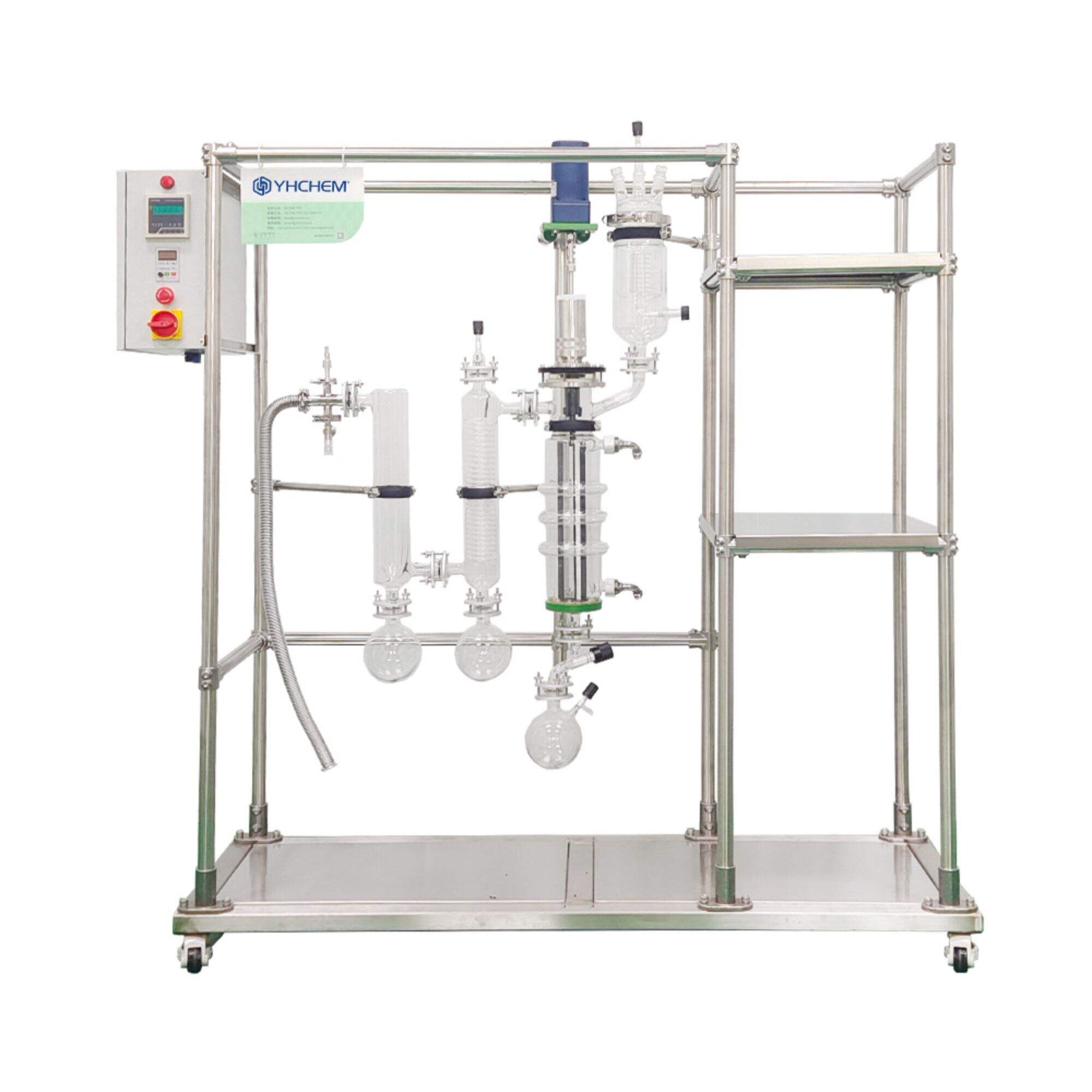 YWF-80 Glass Thin Film Distillation System Evaporation area: 0.1 ㎡ Processing capacity: 0.05~3L/h