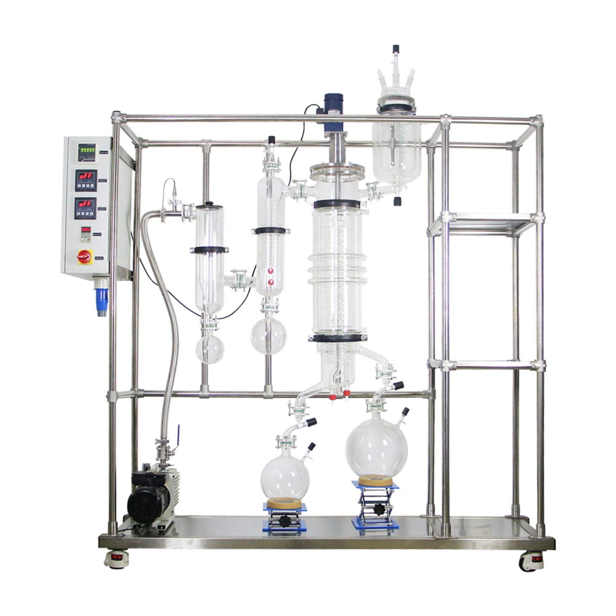 YMD-200 Glass Molecular Distillation Evaporated area: 0.35 ㎡ Treatment capacity: 0.5~15 L/h 