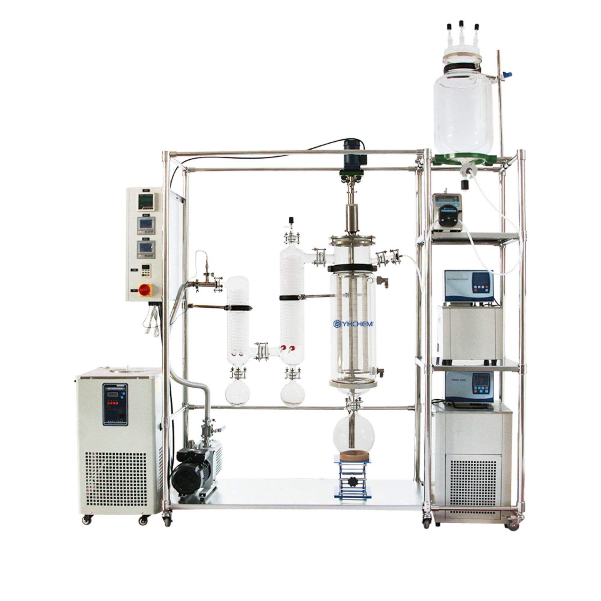 YWF-200 Glass Thin Film Distillation System Evaporation area: 0.35 ㎡ Processing capacity: 0.5~15L/h