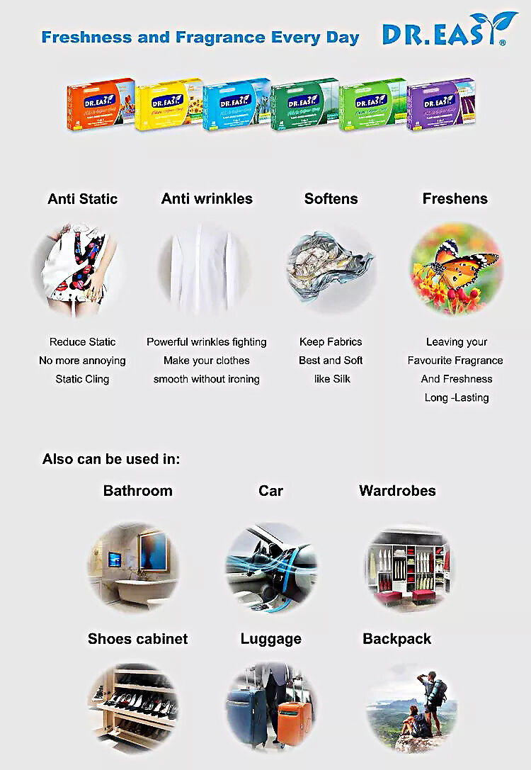 product 252pcs super fragrant soft fabric dryer sheets laundry softener sheet manufacturer customized-103