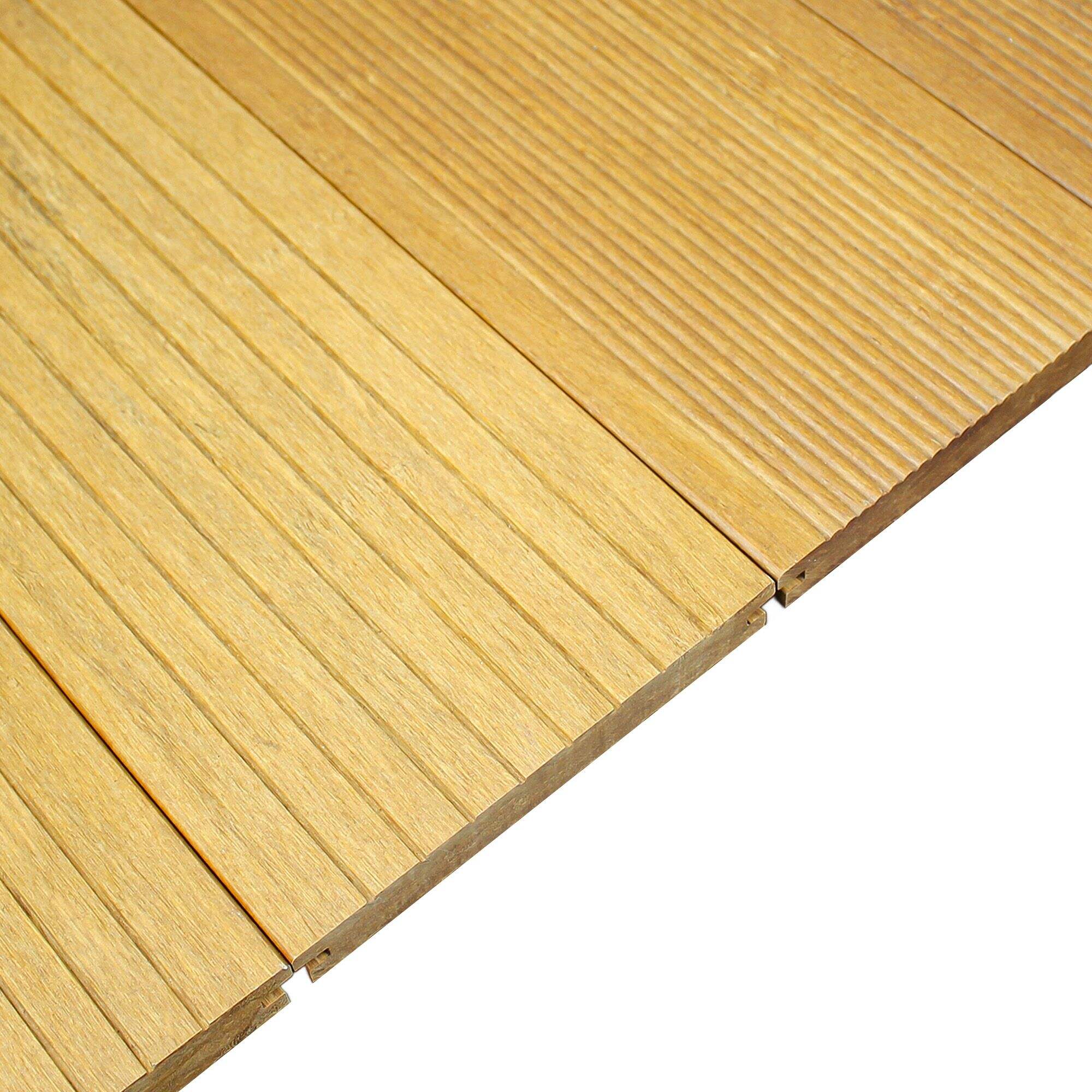 Teak Color Waterproof Smooth Surface 140*18mm Outdoor Solid Strand Woven Bamboo Decking