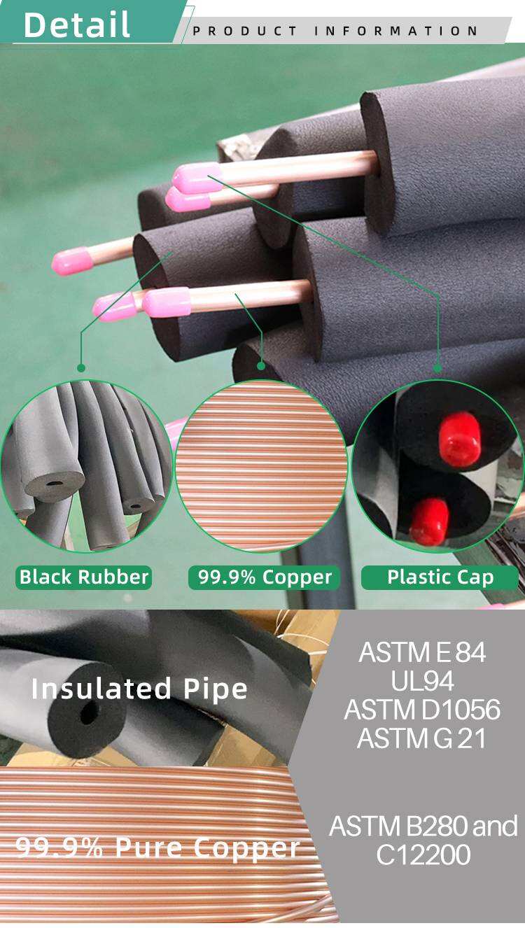 Air Conditioner Copper Connect Pipe Split Air Conditioner Pre Insulation Refrigeration Copper Tube Line Set details