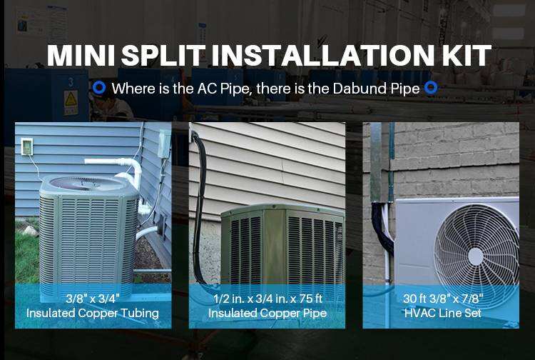 1/2" Insulation 50 Ft 3/8" LL x 5/8" SL Mini Split Air Conditioner Line Set manufacture