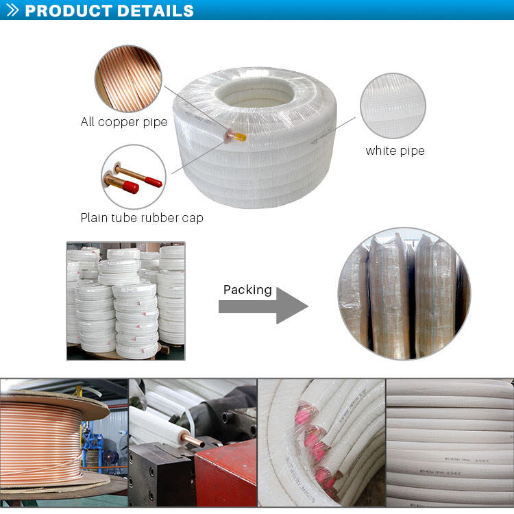 Split air conditioner parts foam insulation coated pancake pair coil insulated copper pipe/tube details