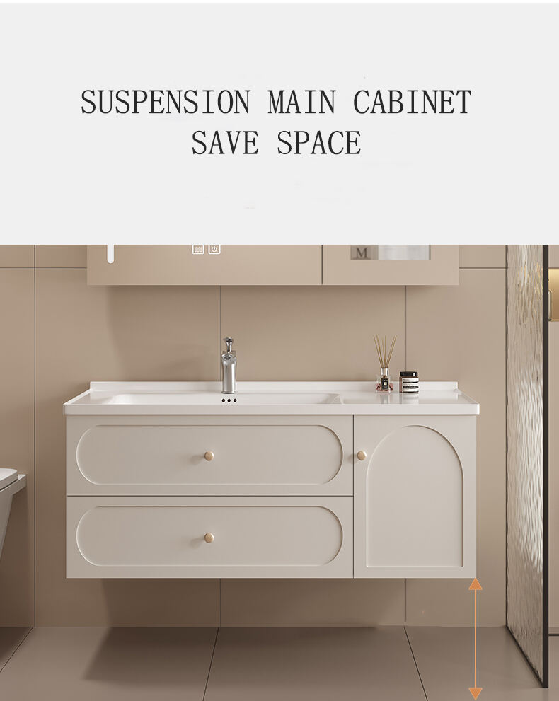 Factory Price Direct Sale Hotel Bathroom Sink Cabinets Wall Mounted Multi-layer Eucalyptus Furniture Bathroom Vanity Cabinets manufacture