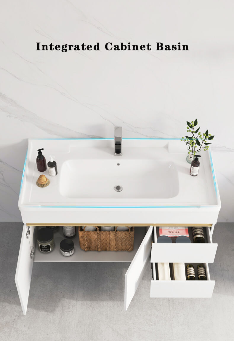 Top Quality Bathroom Furniture Waterproof Bathroom Vanities Sink Wall Mounted Bathroom Cabinets And Vanities Set supplier