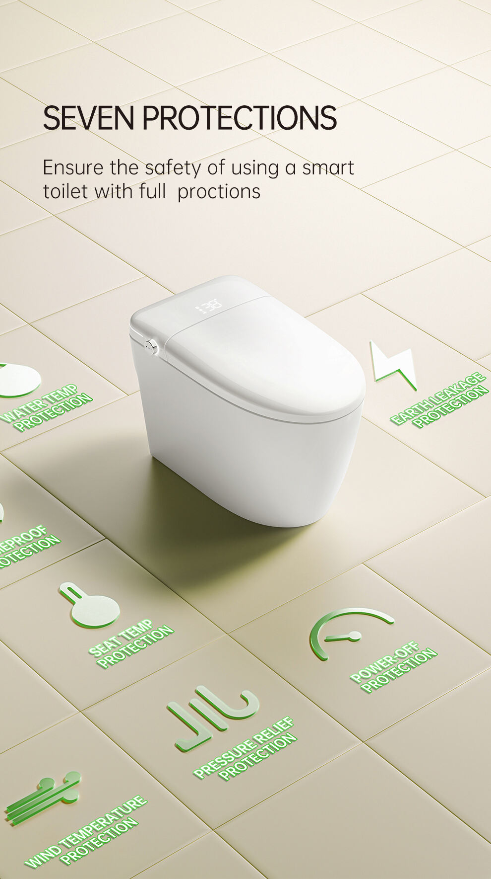 Modern Electronic Automatic Ceramic Toilets Bowl Wc Bathroom WC One Piece Intelligent Smart Toilets details