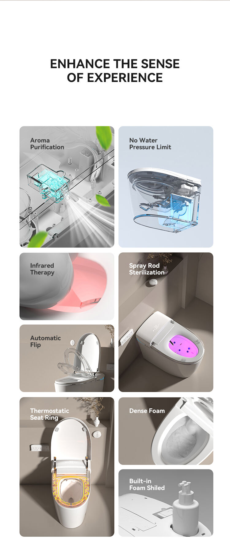 High end automatic flush bathroom wc commode s p trap smart toilet bidet Intelligent smart toilet manufacture