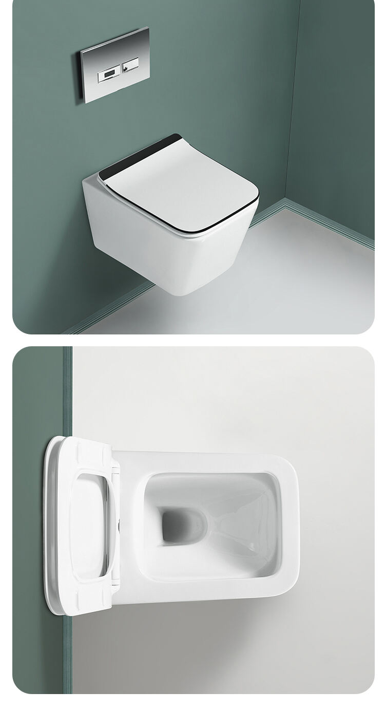 Modern style ceramic one piece  bathroom wall flush system hanging toilet wall mount water closet supplier