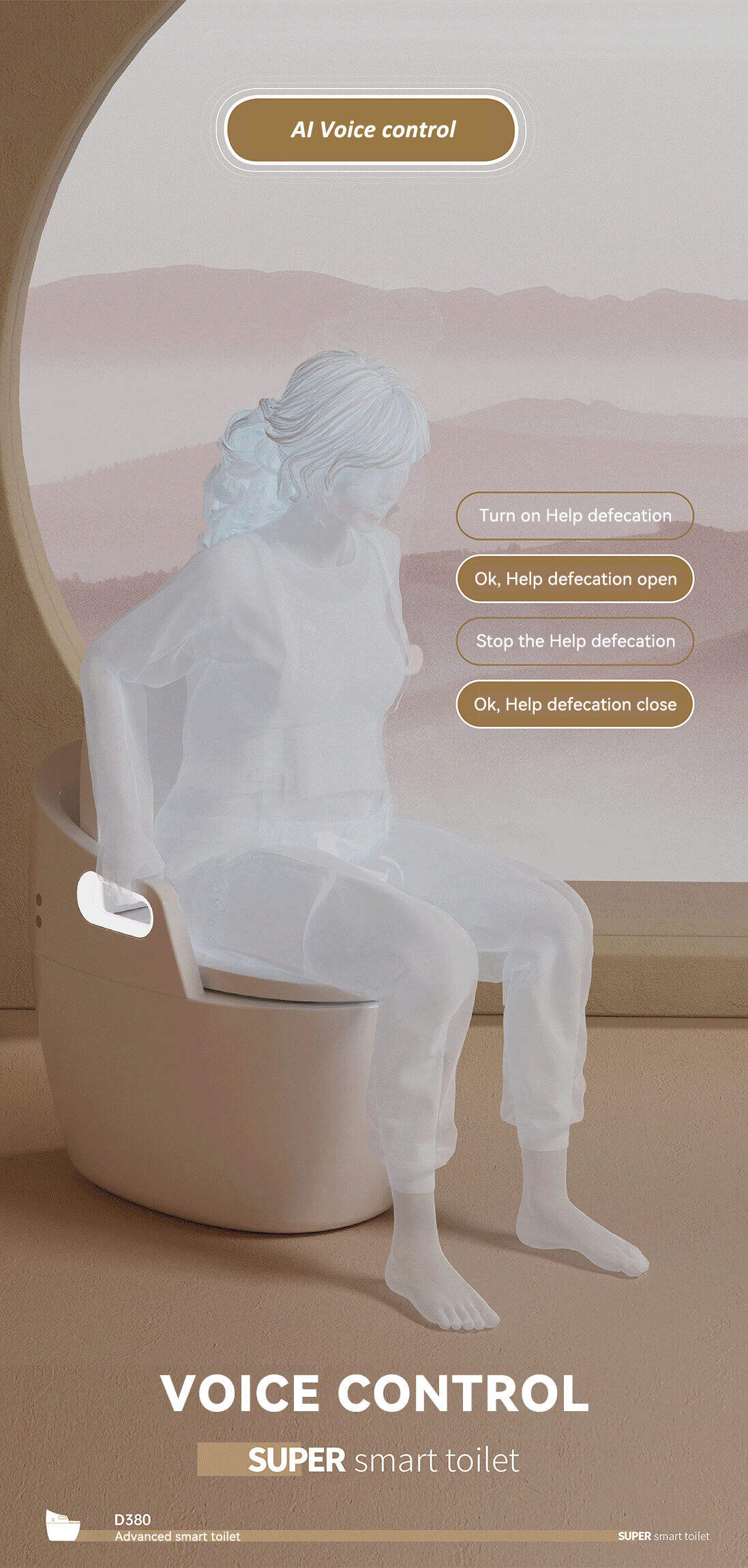 New style automatic sensor flush intelligent bidet toilet electric commode smart toilet with handrail design details