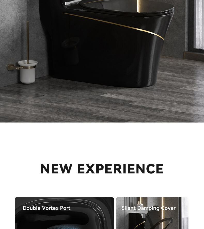 High quality luxury bathroom wc toilet color one piece toilet bowl ceramic sanitary ware black gold toilet manufacture