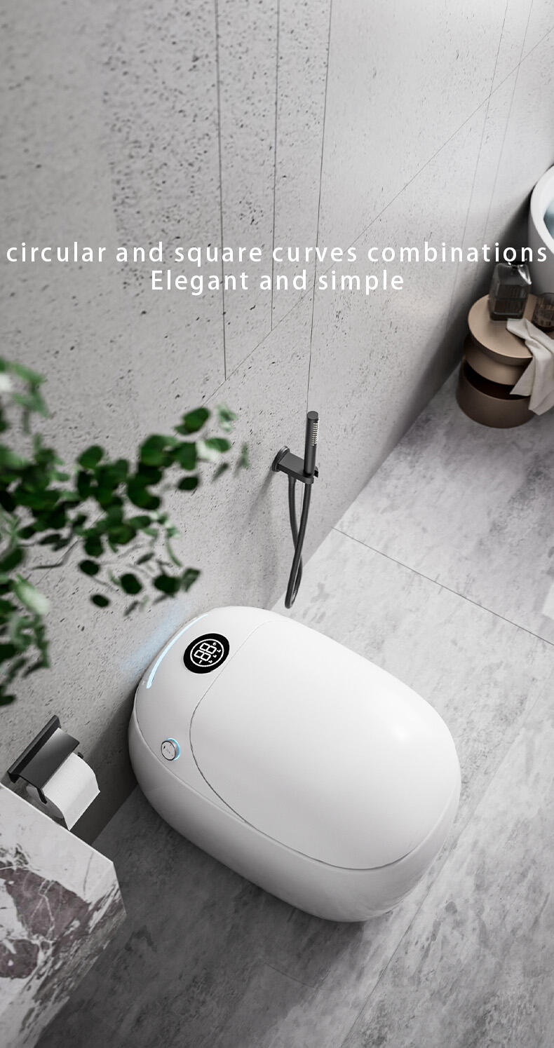 New arrival sanitary ware egg shape electric inodoro toilet bowl commode bathroom ceramic automatic smart toilet factory