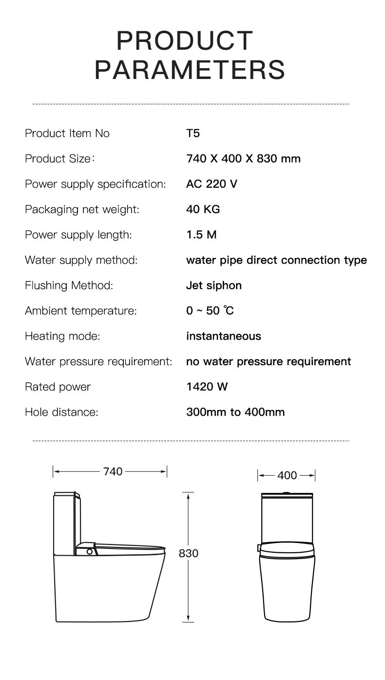 High end sanitary ware automatic flush inodoro floor mounted one piece toilet bowl intelligent wc bathroom smart toilet manufacture