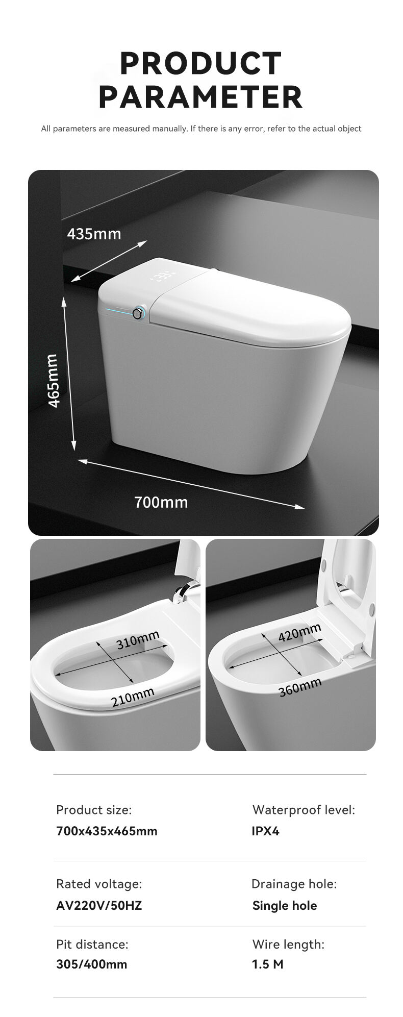 Modern auto sensor flush electric bidet bathroom wc toilet ceramic p trap  intelligent smart toilet details