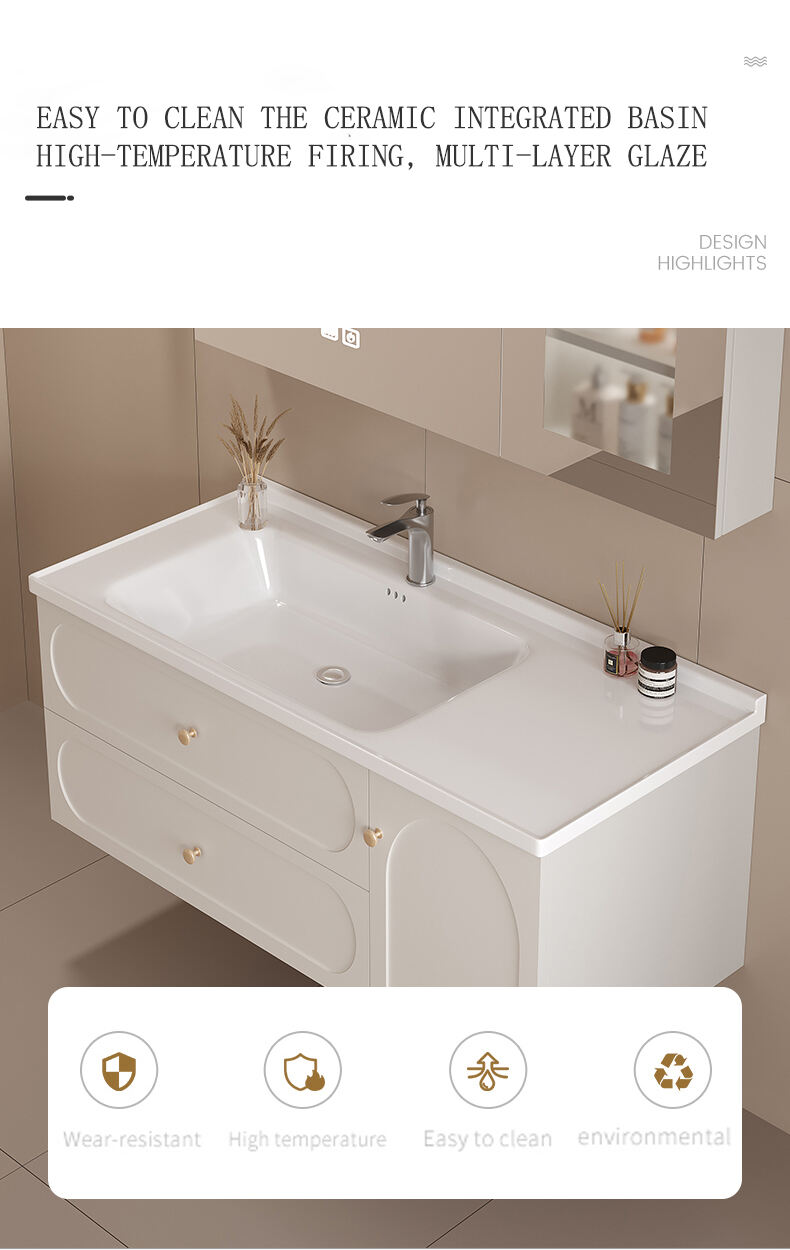 Factory Price Direct Sale Hotel Bathroom Sink Cabinets Wall Mounted Multi-layer Eucalyptus Furniture Bathroom Vanity Cabinets manufacture