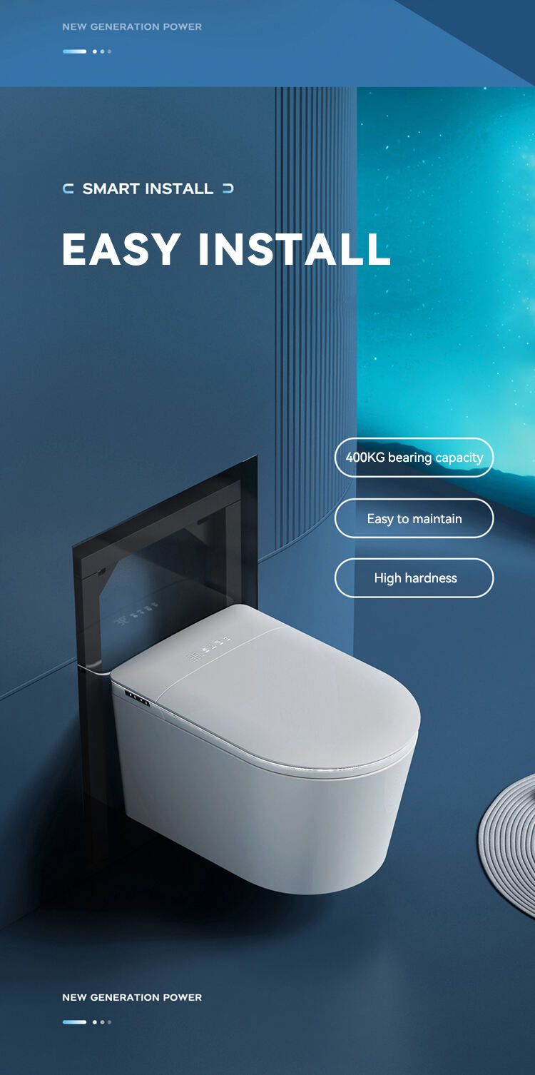 Back to wall mounted hanging toilet bowl automatic flush electric bidet commodes intelligente toilette wall hung smart toilet supplier