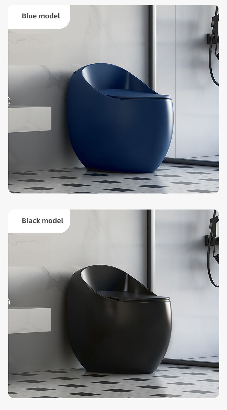 New design S-trap ceramic bathroom wc commode color toilet bowl round egg shaped one piece toilet manufacture