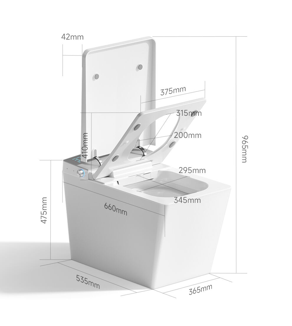 New model square sanitary ware intelligent toilet automatic wc toilets one piece square smart toilet details