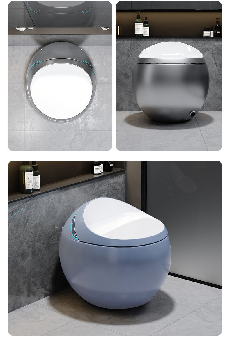 Custom color automatic bathroom sanitary ware automatic flush smart wc toilet bowl intelligent egg shape smart toilet factory