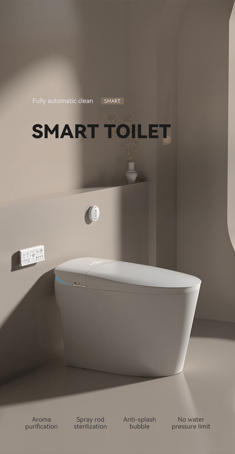 High end automatic flush bathroom wc commode s p trap smart toilet bidet Intelligent smart toilet details