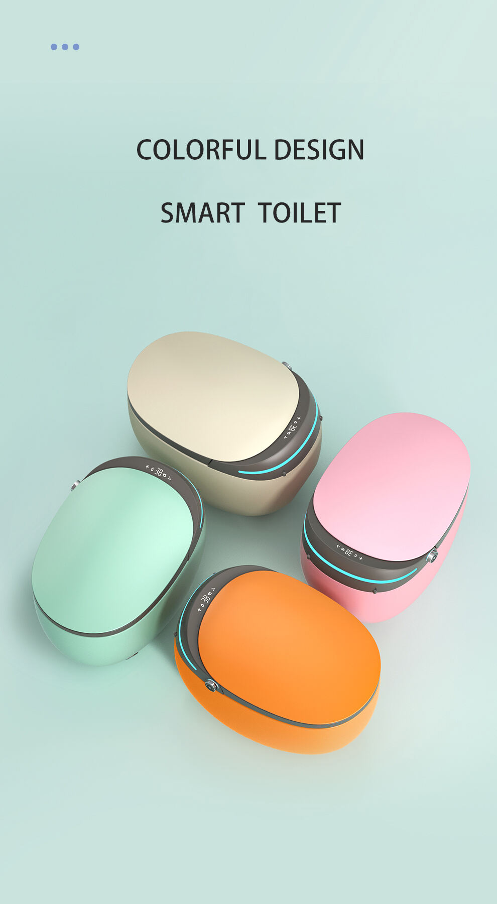 Colorful Ceramic Sanitary Ware Intelligent Toilet Bowl Bathroom Ceramic Automatic Wc Commode One Piece Smart Toilet supplier