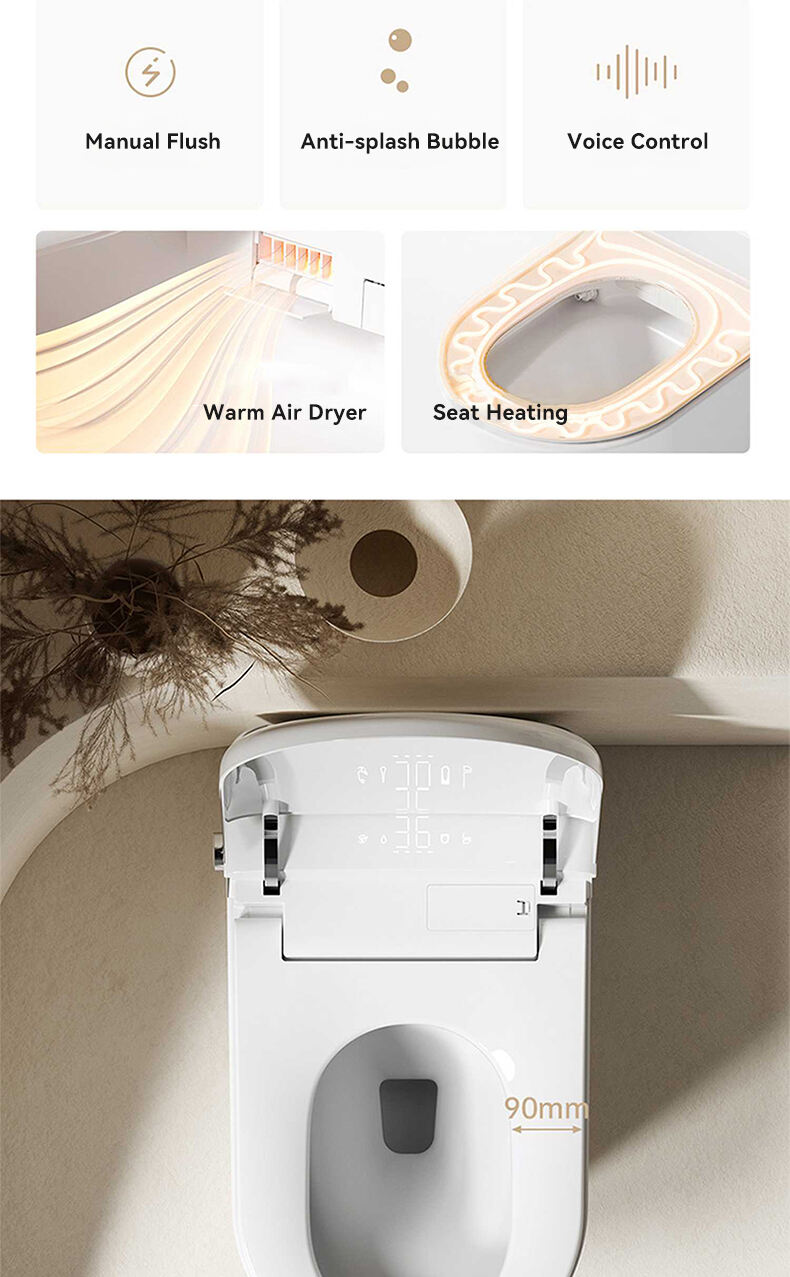 Auto sensor flushing floor mounted electric bidet toilet p trap Intelligent toilet bowl bathroom wc ceramic smart toilet manufacture