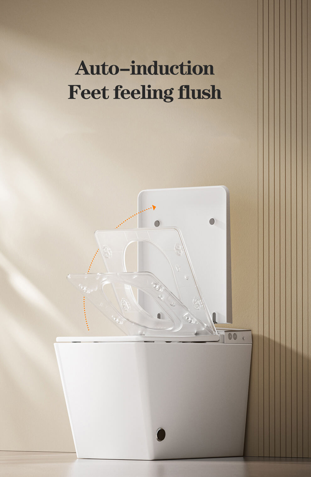 New Style Sanitary Ware Self Cleaning Bathroom Intelligent Bidet Toilet Bowl Automatic Commodes WC Square Smart Toilet factory