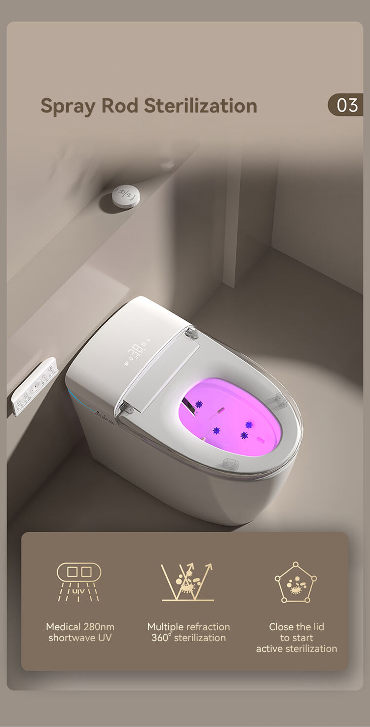 High end automatic flush bathroom wc commode s p trap smart toilet bidet Intelligent smart toilet details