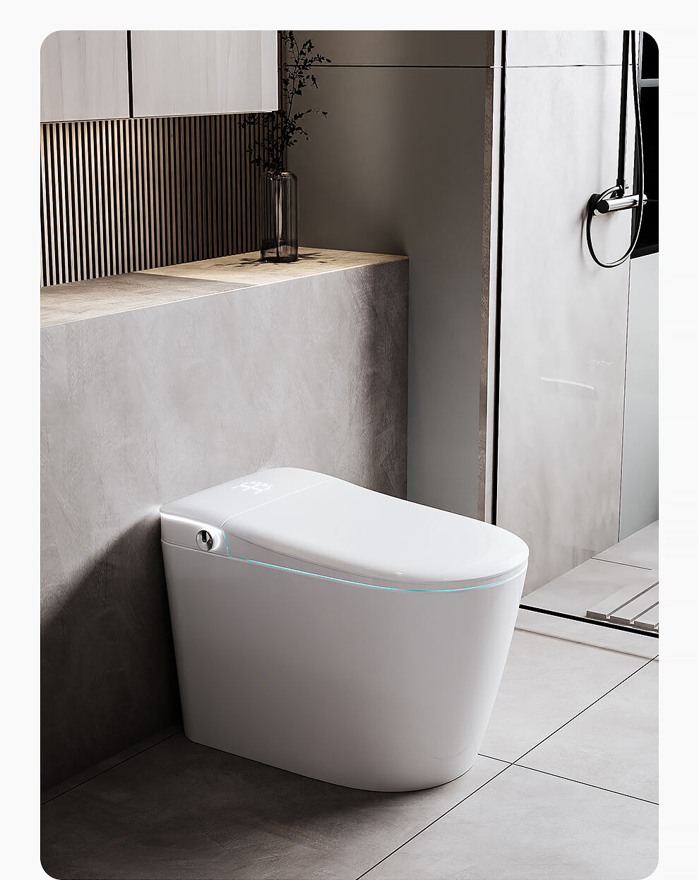 Modern Automatic Sanitary Ware Floor Mounted Intelligent Inodoro Bathroom Ceramic Automatic Toilet Bowl P- Trap Smart Toilet factory