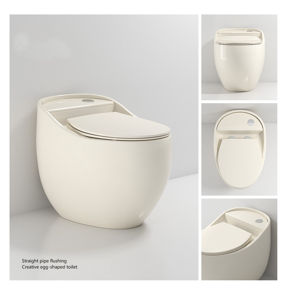 Modern round egg shape bathroom water closet ceramic sanitary ware commode matt color toilet bowl one piece toilet factory