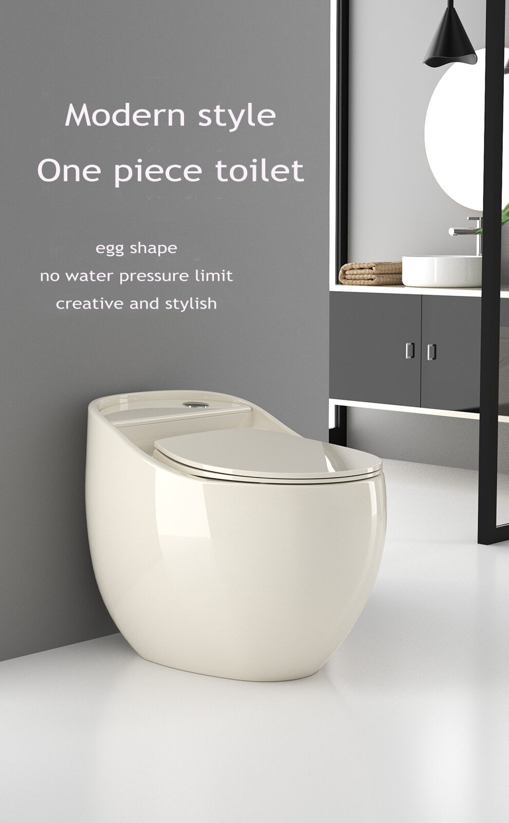 Modern round egg shape bathroom water closet ceramic sanitary ware commode matt color toilet bowl one piece toilet manufacture