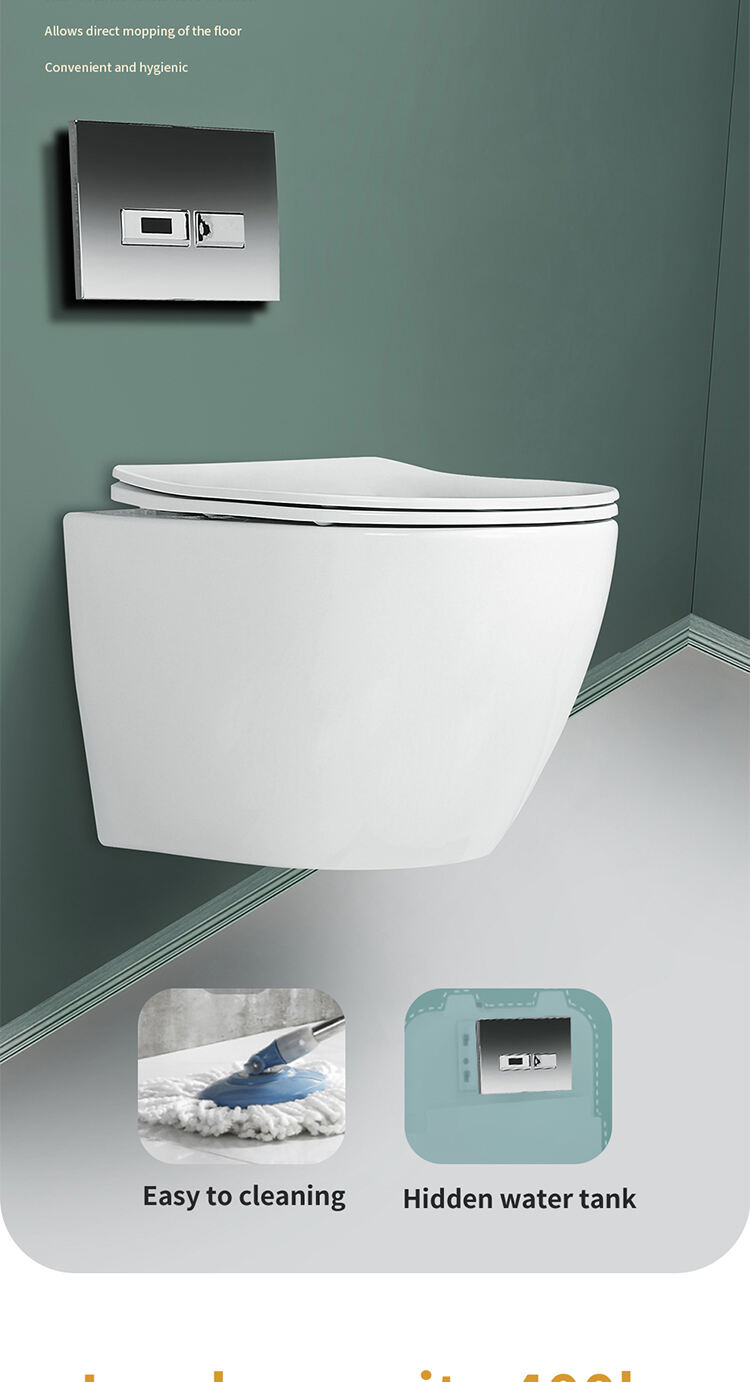 Luxury Matt Colors Bathroom Hanging Toilet Bowl Ceramic Sanitary Ware Rimless Toilet Wall Mount Toilets for Hotel details