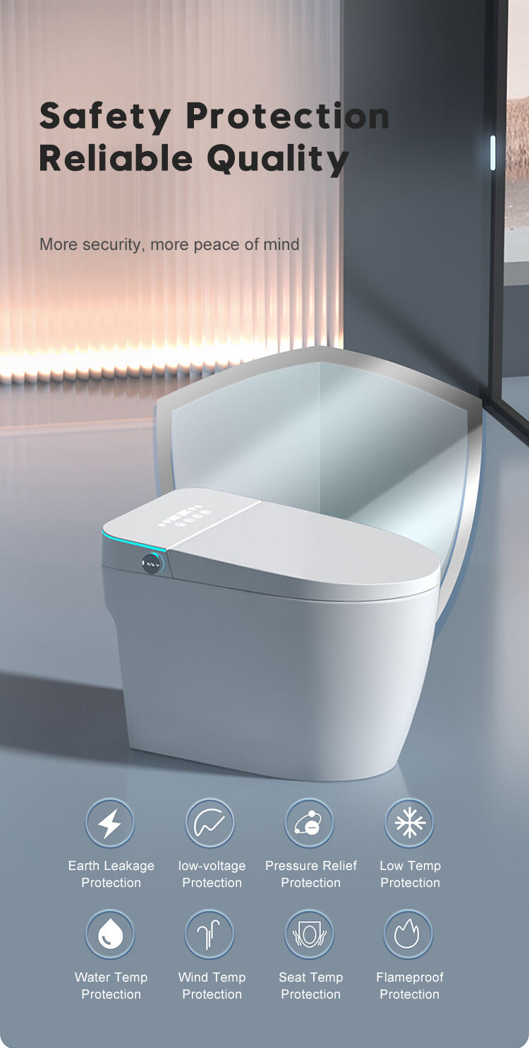 New design bathroom floor mounted intelligent wc commode toilet bowl automatic flush smart toilet with bidet supplier