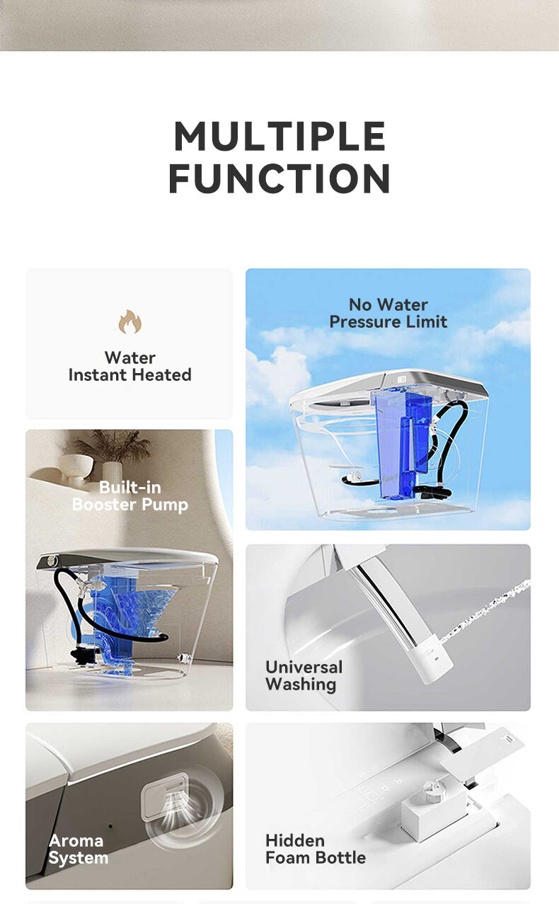 Auto sensor flushing floor mounted electric bidet toilet p trap Intelligent toilet bowl bathroom wc ceramic smart toilet factory