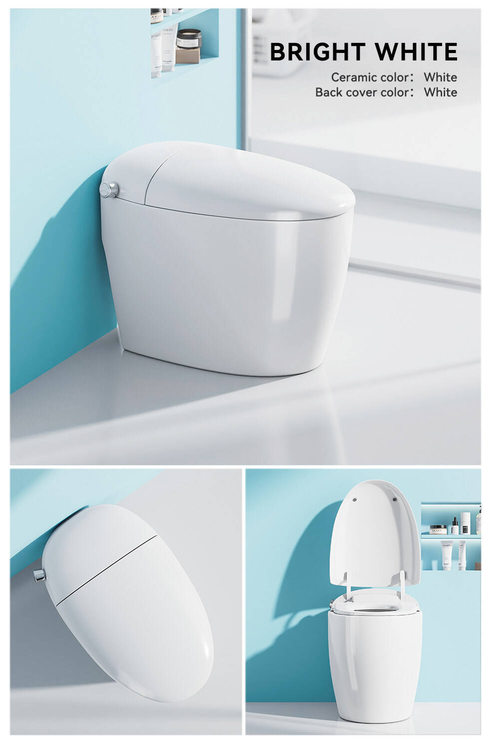 Modern egg shape auto sensor one piece intelligent toilet bowl bathroom electric wc toilet egg round smart toilet supplier