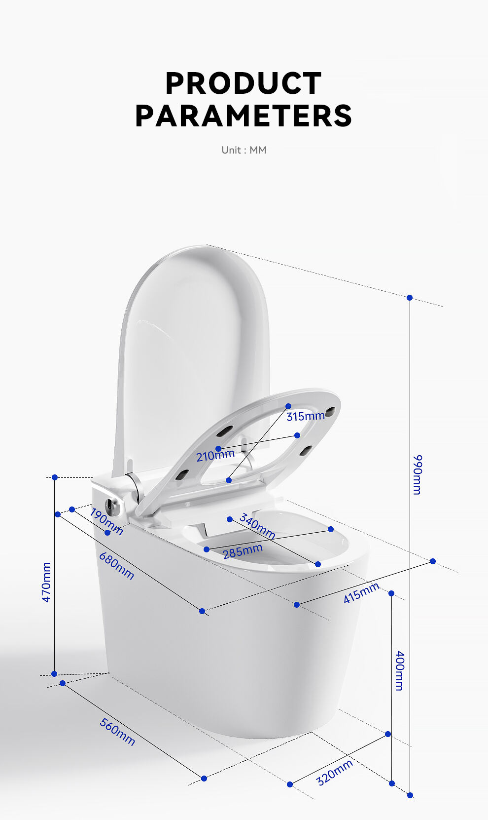 Modern Automatic Sanitary Ware Floor Mounted Intelligent Inodoro Bathroom Ceramic Automatic Toilet Bowl P- Trap Smart Toilet supplier