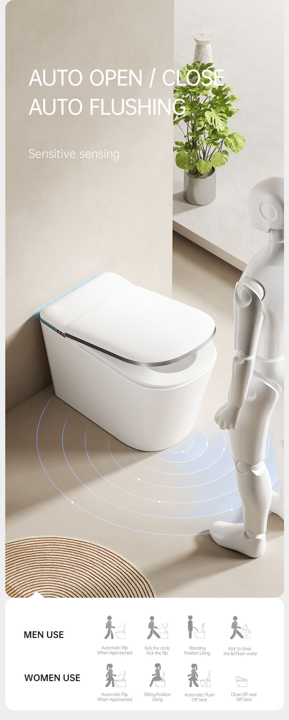 Modern inteligente Remote Electric Automatic Flush Wc Bidet One Piece intelligent Toilet Bowl Bathroom Ceramic Smart Toilets manufacture