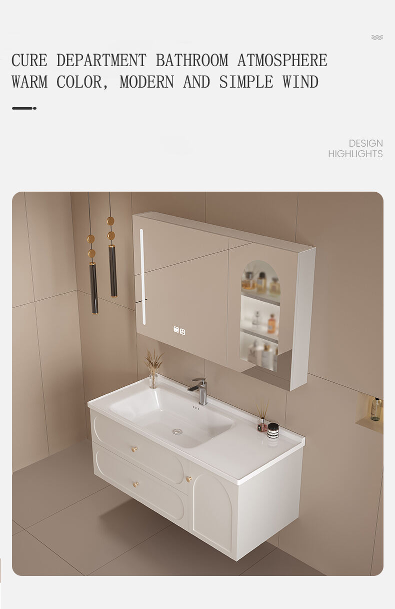 Factory Price Direct Sale Hotel Bathroom Sink Cabinets Wall Mounted Multi-layer Eucalyptus Furniture Bathroom Vanity Cabinets manufacture