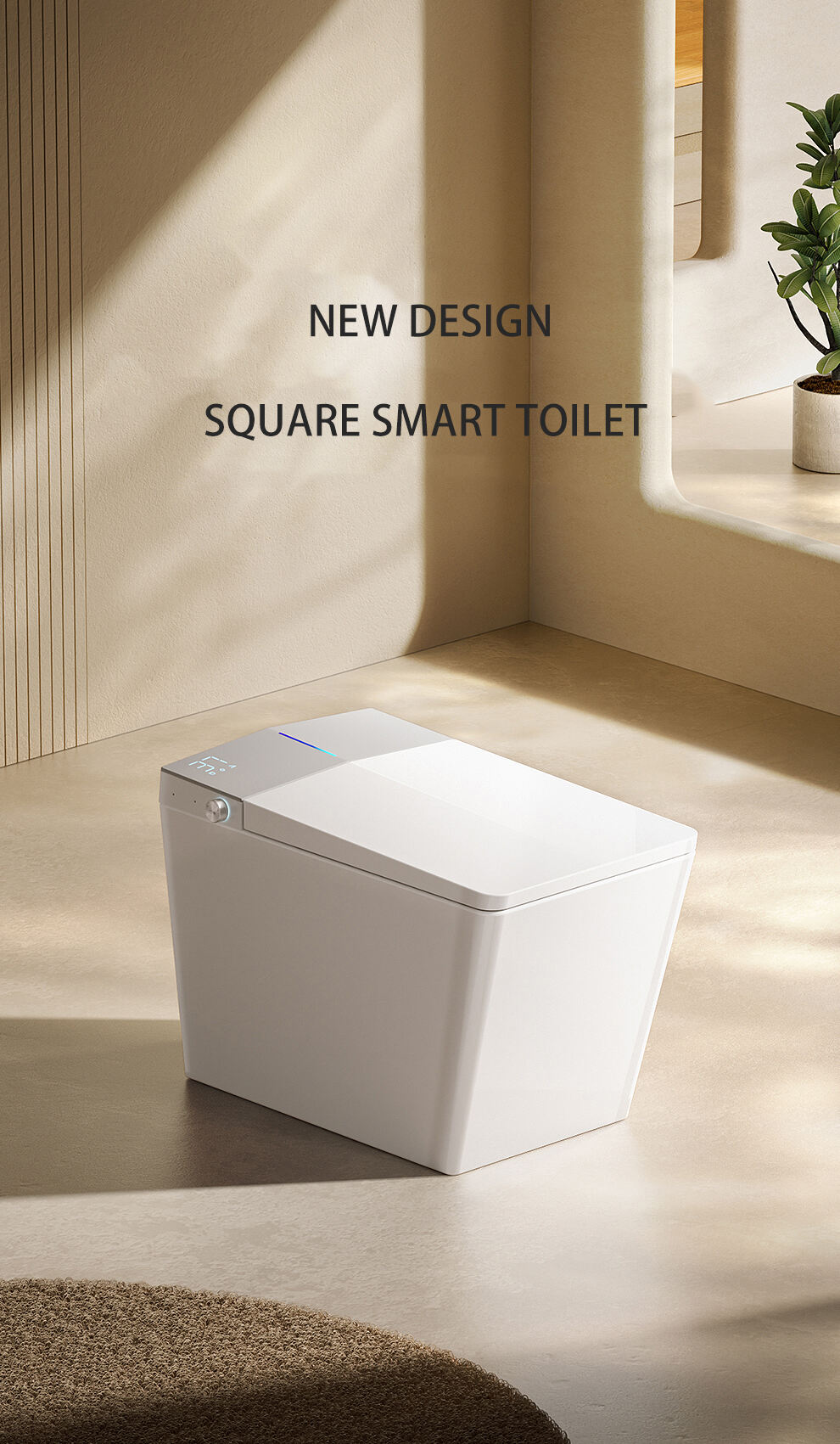 New model square sanitary ware intelligent toilet automatic wc toilets one piece square smart toilet factory