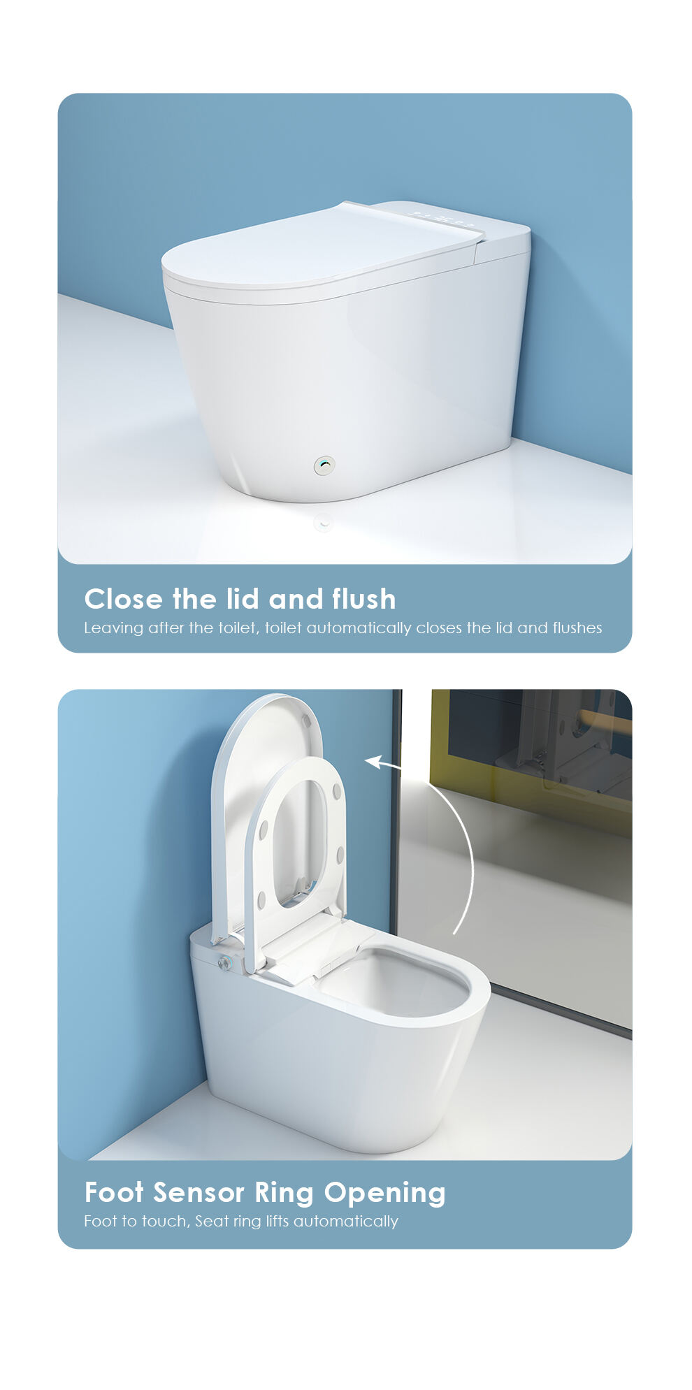 Fashion modern bathroom heat seat intelligent toilet bowl ceramic smart sensor wc toilet sanitary ware smart toilet supplier