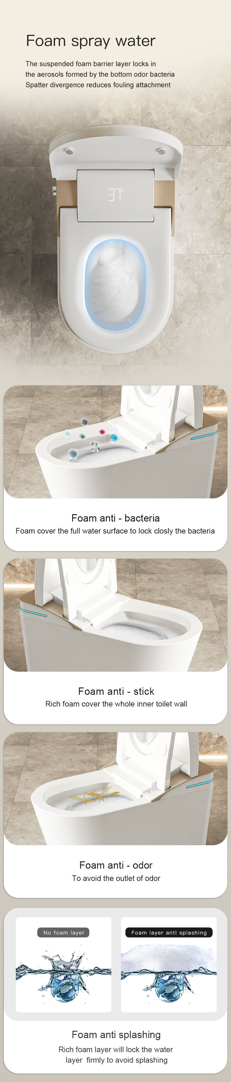 Automatic Sanitary Ware Self Clean Auto Open Sensor Flush Toilet Bowl Bathroom Electronic Intelligent Smart Wc Toilet factory