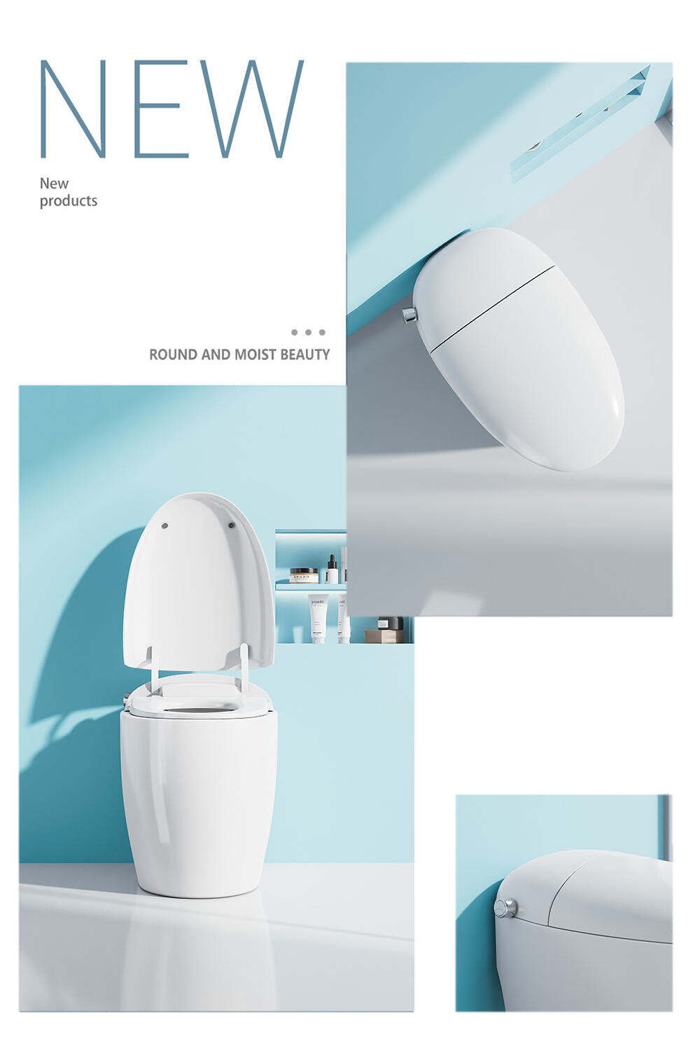 Modern egg shape auto sensor one piece intelligent toilet bowl bathroom electric wc toilet egg round smart toilet factory