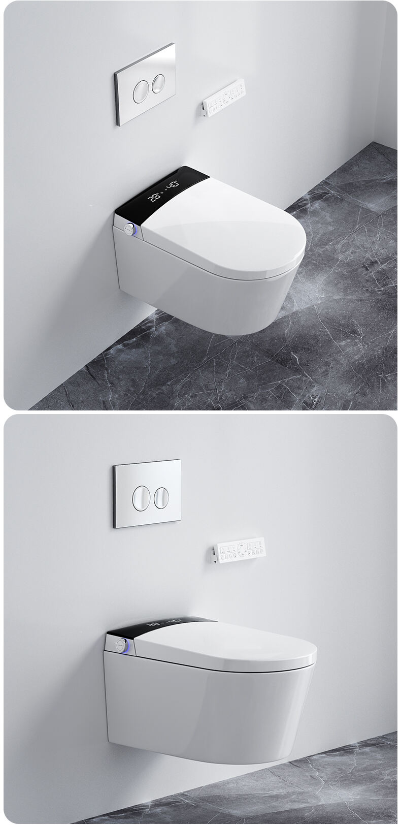 New Design Back To Wall Intelligent Wc Wall Hung Toilet Bowl Automatic Toilet Bidet Bathroom Wall Hung Smart Toilet manufacture