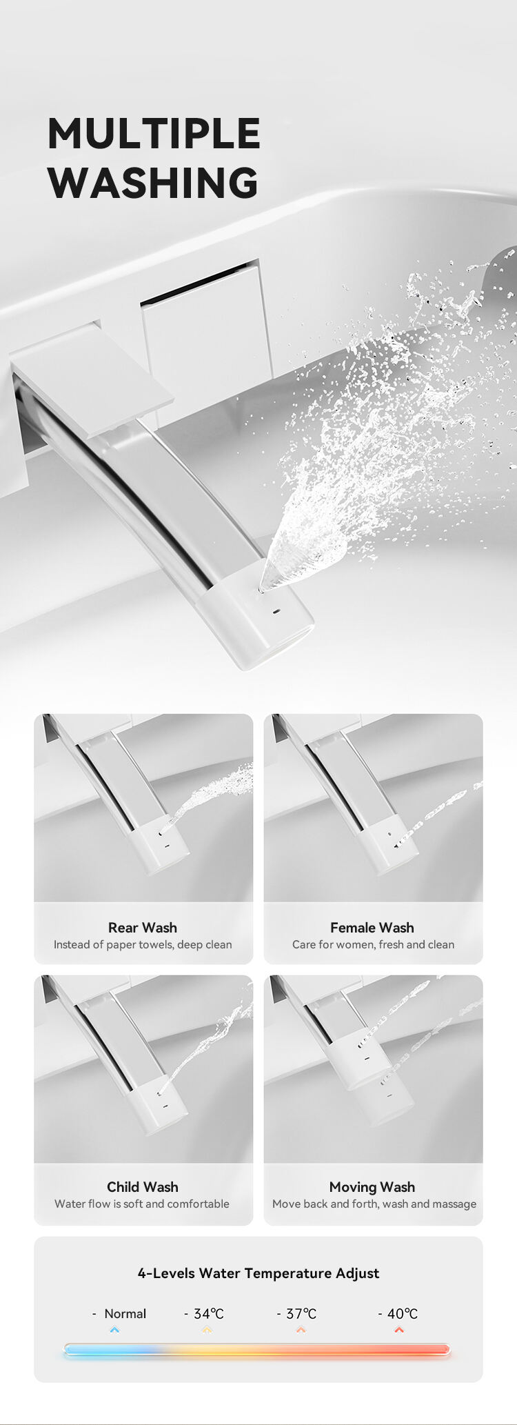 Modern Bathroom Sanitary Ware Automatic Flush Toilets Bowl Intelligent Ceramic One Piece Smart Toilets details